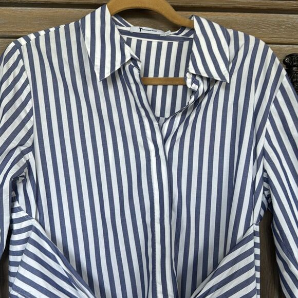T by Alexander Wang Stripe Tie Front Shirtdress size 2 - Picture 9 of 14